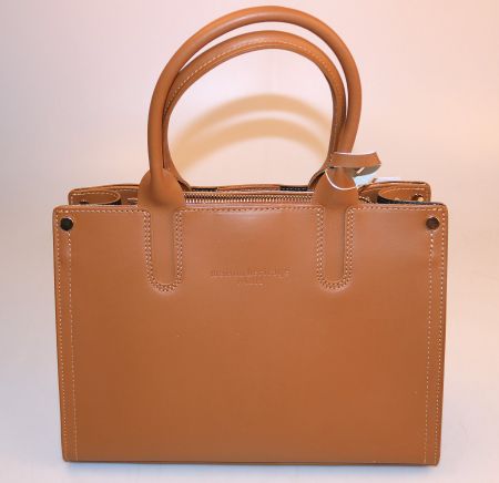 MAISON HERITAGE, Leder-Handtasche Camel/Cognac, neu