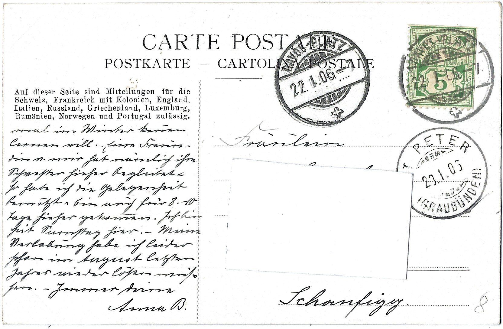 Cartoline postali: Homoepatisches  Sanatorium  Davos – Usato da Bütschwil venduto da Jackson1A 1