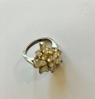 Ring mit weissen Steinen silber gebraucht