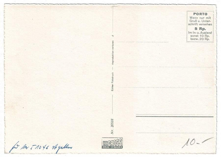 Cartoline postali: St. Gallen, Bahnhof, Post, Tram, Postauto, Oldtimer, um 1945 – Usato da Frauenfeld venduto da POML 1
