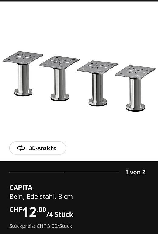 Altri mobili: IKEA CAPITA Bein, Edelstahl, 8 cm – Usato da Weinfelden venduto da fab_99ml 1