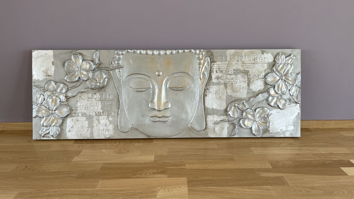 Foto & Immagini: Silbernes Buddha-Wandbild – Usato da Brüttisellen venduto da SonjaP0102
