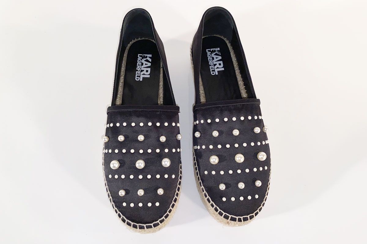 Damenschuhe: Karl Lagerfeld Espadrilles schwarz, weisse Perlen Gr. 41 – Neu (gemäss Beschreibung) aus Ballwil von ClassicGallery 3