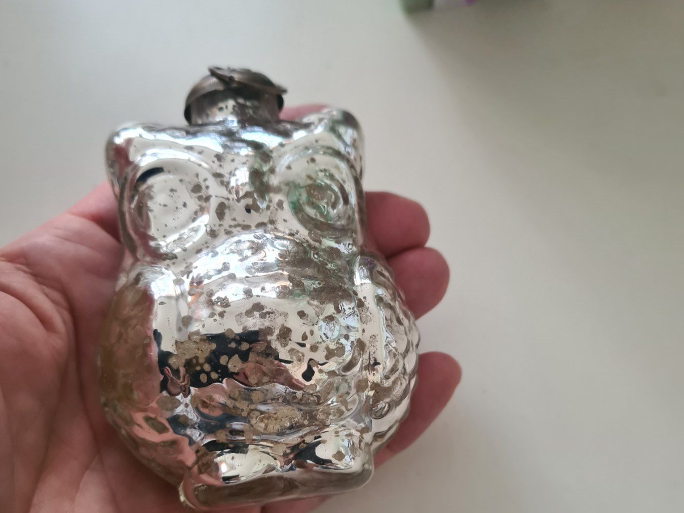 Tutte le decorazioni: Antiker Glasanhänger Eule 9 cm, Bauernsilber – Usato da Winterthur venduto da bibummi
