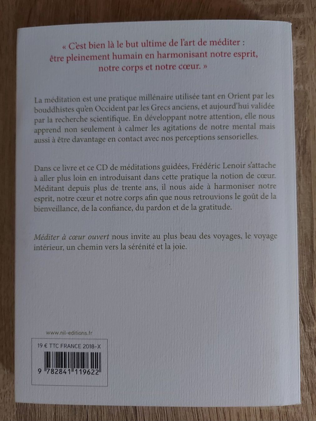 Libri: LENOIR Frédéric - méditer à cœur ouvert – Usato da Botyre / AYENT venduto da Botyrette 1