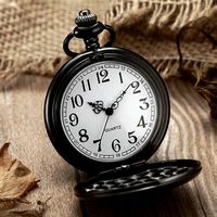Taschenuhr schwarz mit Kette und Clip