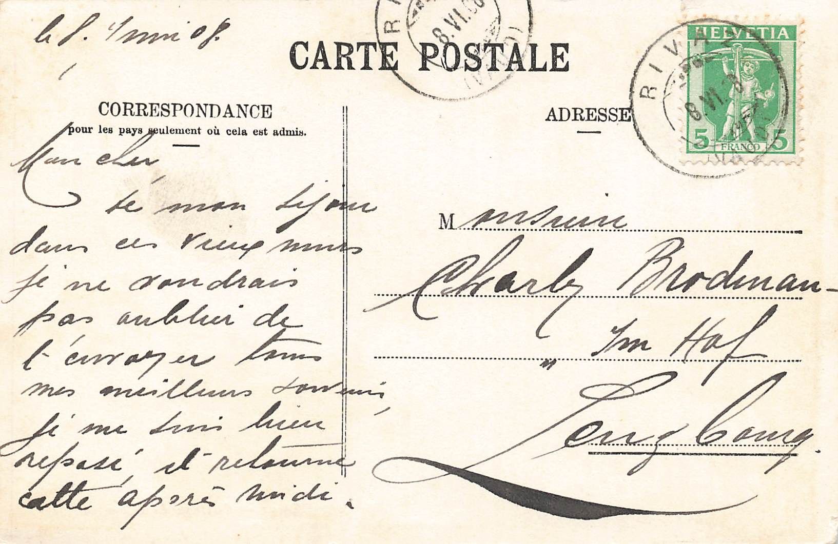Cartoline postali: Rivaz chateau de Glerolles – Usato da Biasca venduto da Blenio71 1