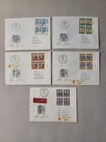 (885) 5 Ersttagskuvert Pro Patria mit 4er Blocks ab Fr. 2.00