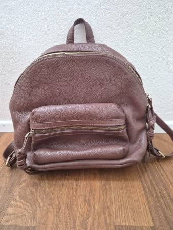 Brown leather backpack