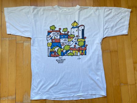 Vintage 90s T-Shirt Vienna Hundert Wasser Haus Sz XL