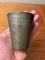 Antiker indischer Lassi-Becher – Handgemacht & Ziseliert