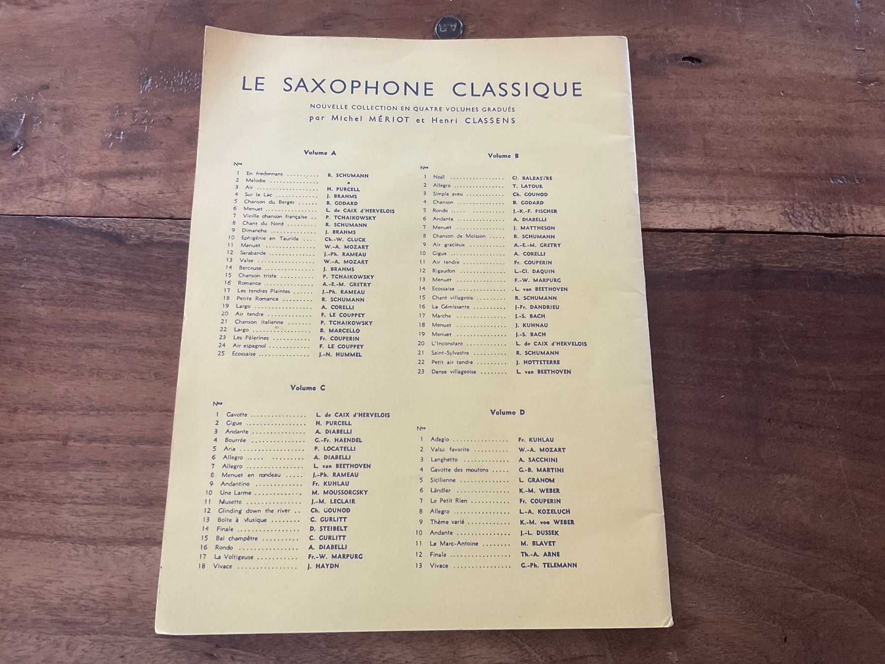 Libri: Partition Saxophone Classique Vol. A, Michel Mériot, Vint... – Usato da Avenches venduto da Tinkey 1