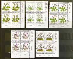 1980 Dänemark ( Färöer) Feldblumen  Viererblöcke Satz **