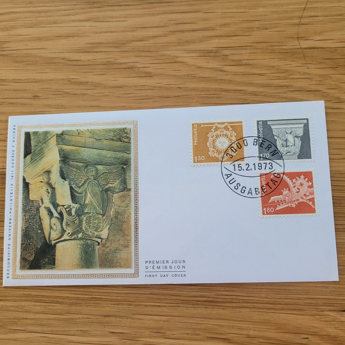 Tutti i francobolli: FDC mit Seidenbild 1973 Bern – Usato da Biel/Bienne venduto da Destockweb