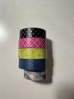Set di 5 nastri adesivi decorativi washi tape assortiti