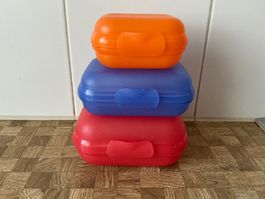 Tupperware. 3 guterhaltene Znüniböxli