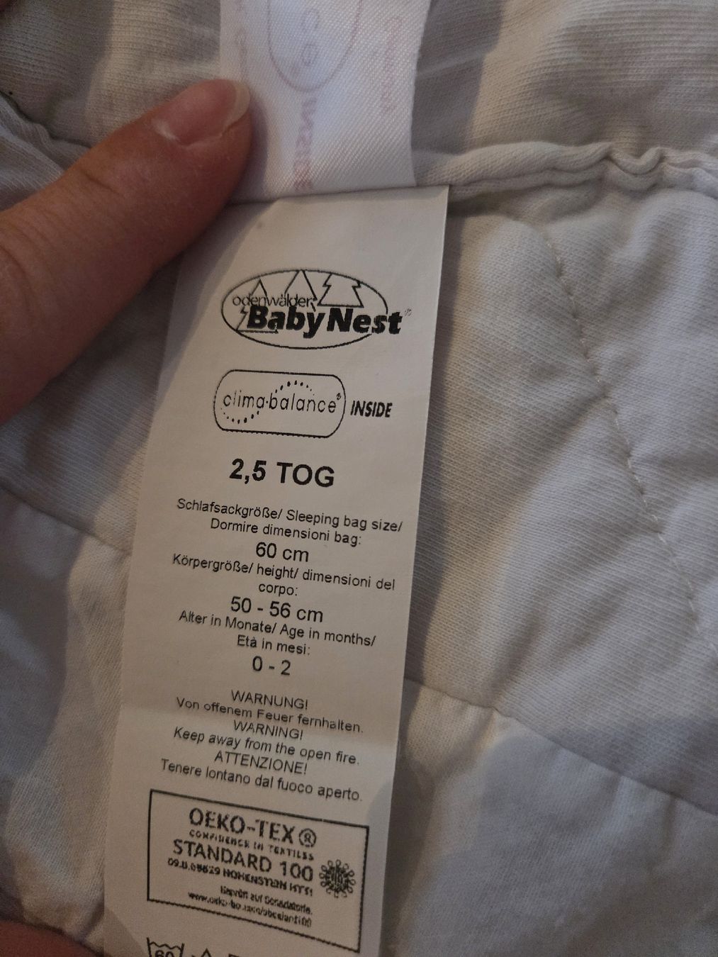 Sacchi a pelo: Odenwälder Babynest Schlafsack, 50/56 Monate – Usato da Hochdorf venduto da lor_27 3