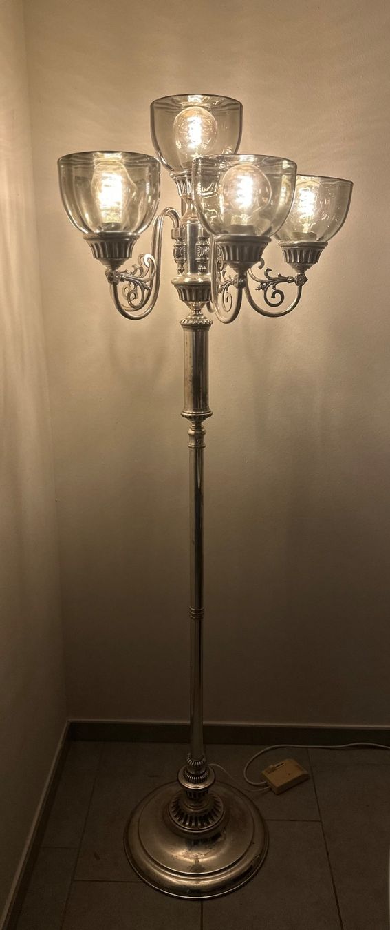 Lampade: Vintage Stehlampe, Lampe, versilbert ca. 164 cm – Usato da Dübendorf venduto da Shineforyou