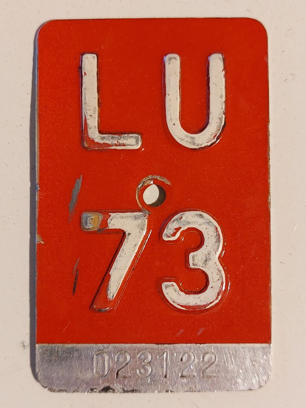 Sachs Insegne: Velonummer LU 73 plaque Velo – Usato da Schenkon venduto da Uhu007