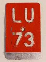Velonummer LU 73 plaque Velo