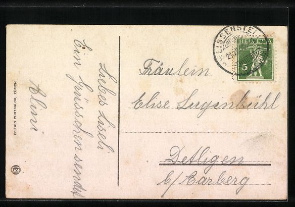 Cartoline postali: Solothurn, Gasthaus auf dem Weissenstein – Usato da Berlin venduto da bartko-reher 1
