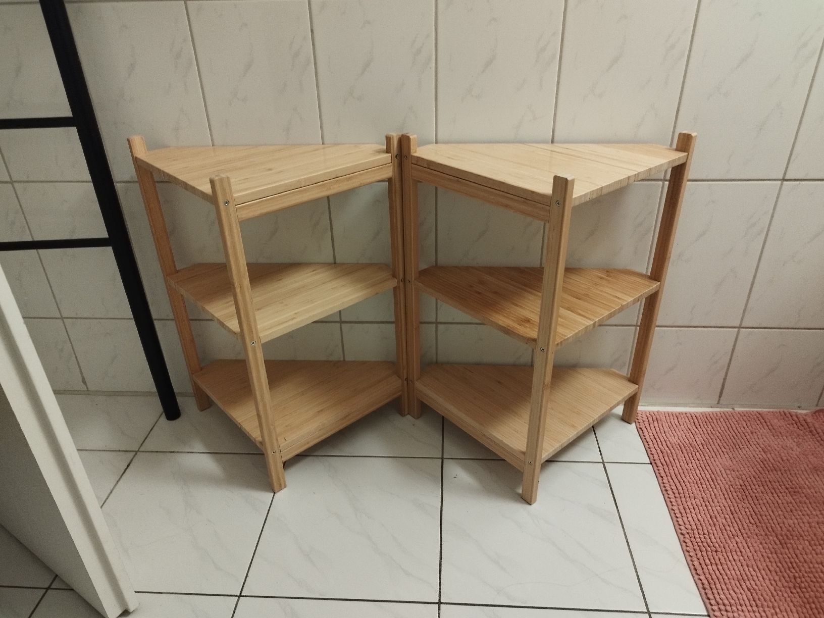 Mobili per bagno: Two Bamboo Corner Shelves Bathroom Storage Units Set – Nuovo (secondo la descrizione) da Zürich venduto da mor_hc6x 3
