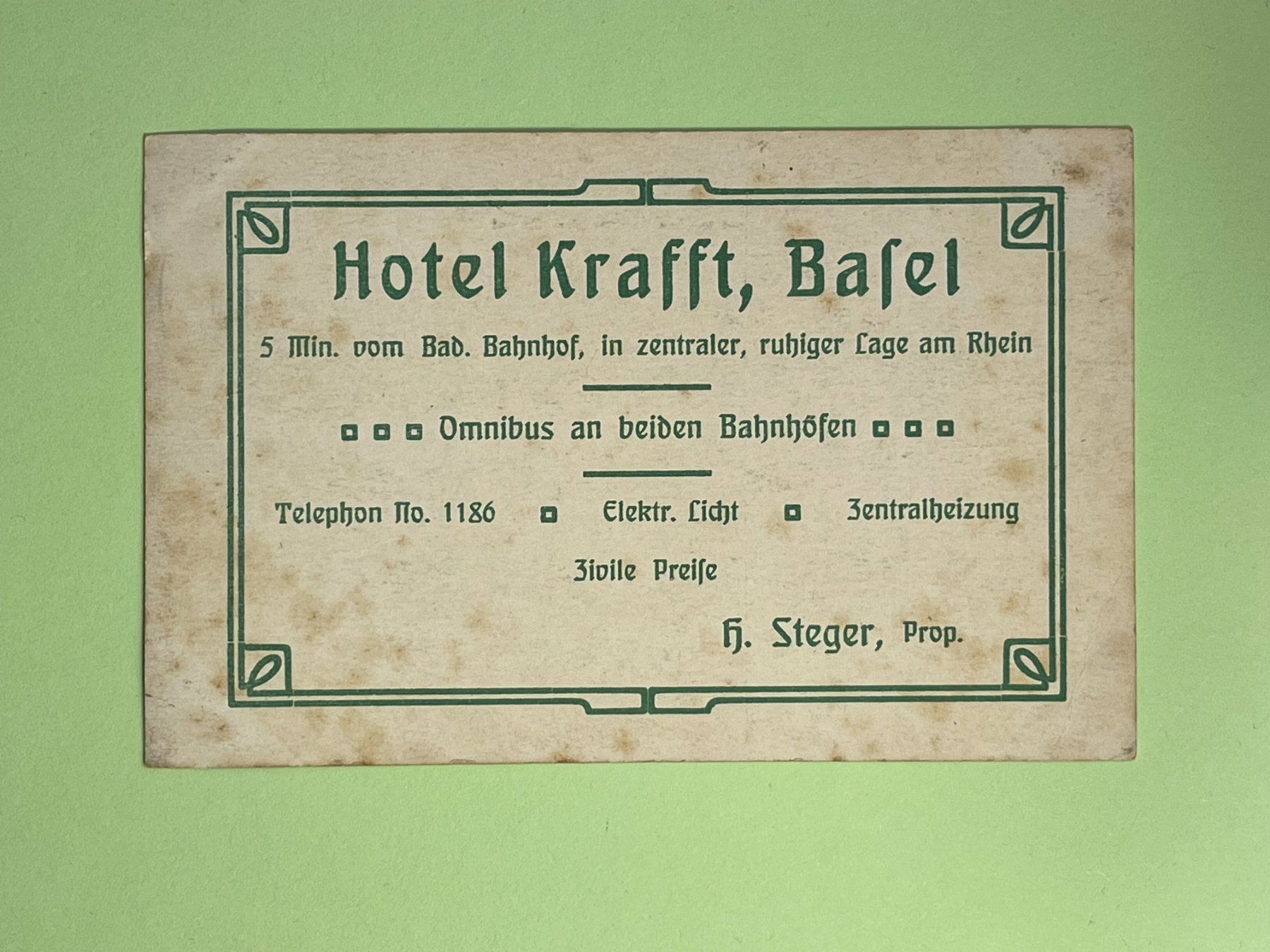 Cartoline postali: Hotel Krafft, Basel – Usato da Steg VS venduto da _vinci_ 1