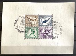 1936 Deutsches Reich Olympische Spiele Berlin Block 5 Gest.