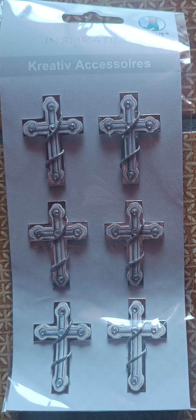 Tutte le decorazioni: 6 croix décoratives argentées – Nuovo e nell'imballaggio originale da Cornaux NE venduto da Mimi983