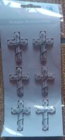6 croix décoratives argentées