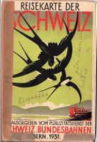 Reisekarte Schweiz Bundesbahnen 1931