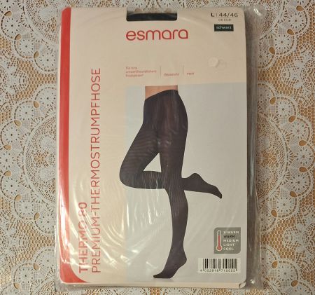 Esmara Premium Thermo Strumpfhose 80den Gr.L Schwarz Matt