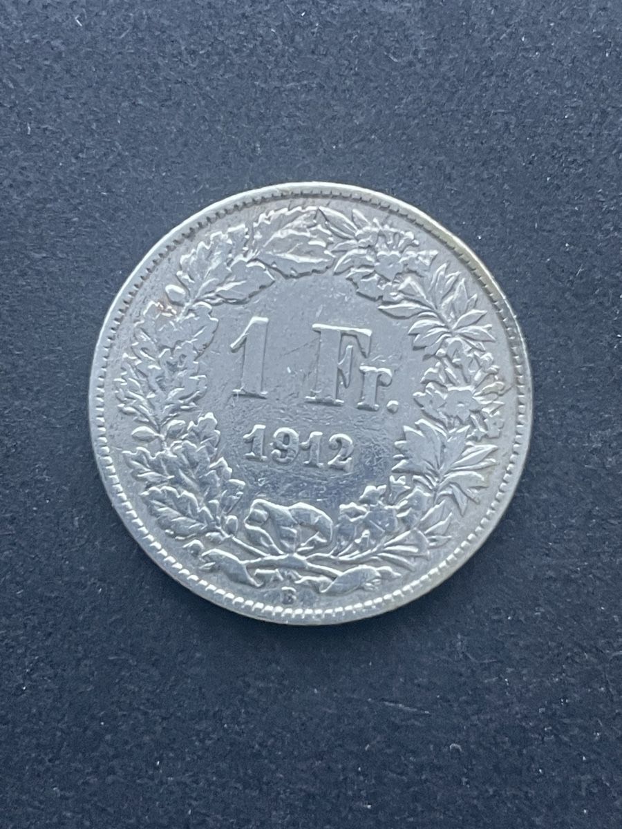 Alle Münzen: 1.- Silber CH Jahr 1912 – Gebraucht aus Meierskappel von Hala03