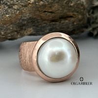 Unikate Silber Ring 925 mit Perle Grösse 55