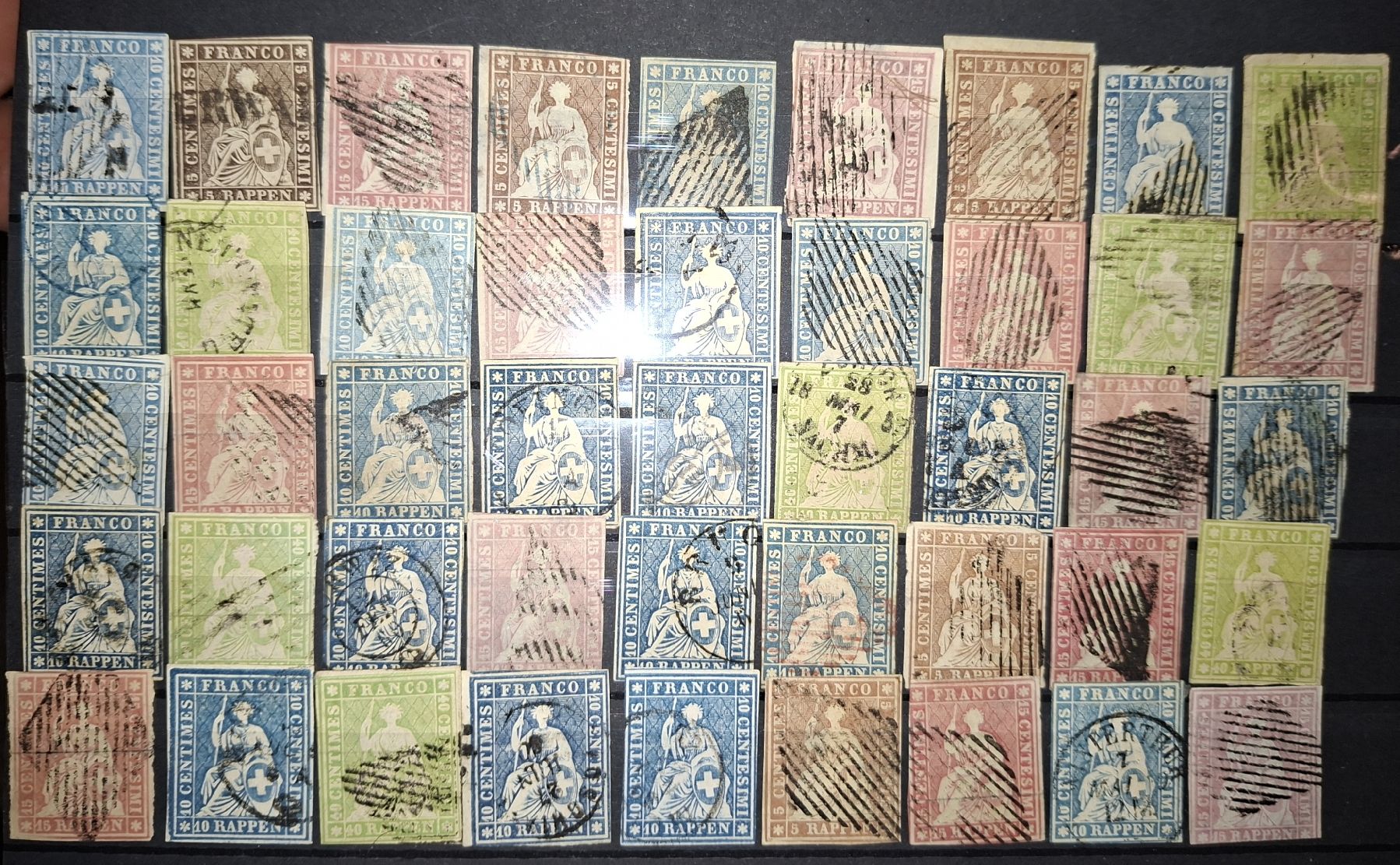 Alle Briefmarken: Strubel Lot 45Stk.  – Gebraucht aus Balgach von SIMEON27