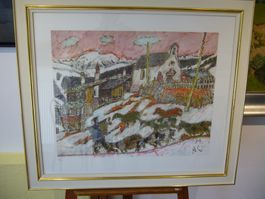 ***  Alois Carigiet  * Blick ins Dorf *inkl. Zertifikat  ***
