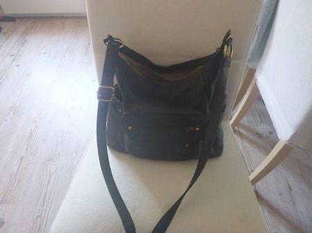 Lederhandtasche Damen schwarz