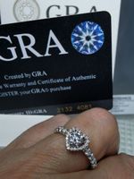 Bague argent avec diamant de moissanite de 0,5 ct GRA