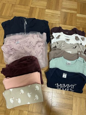 11-teiliges Kleiderpaket Mädchen Gr. 74 & 80