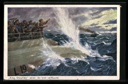 Soldaten werden auf sinkendem Zeppelin a