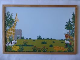 Tolles Holz Bild Safari, ca. 60 x 40cm