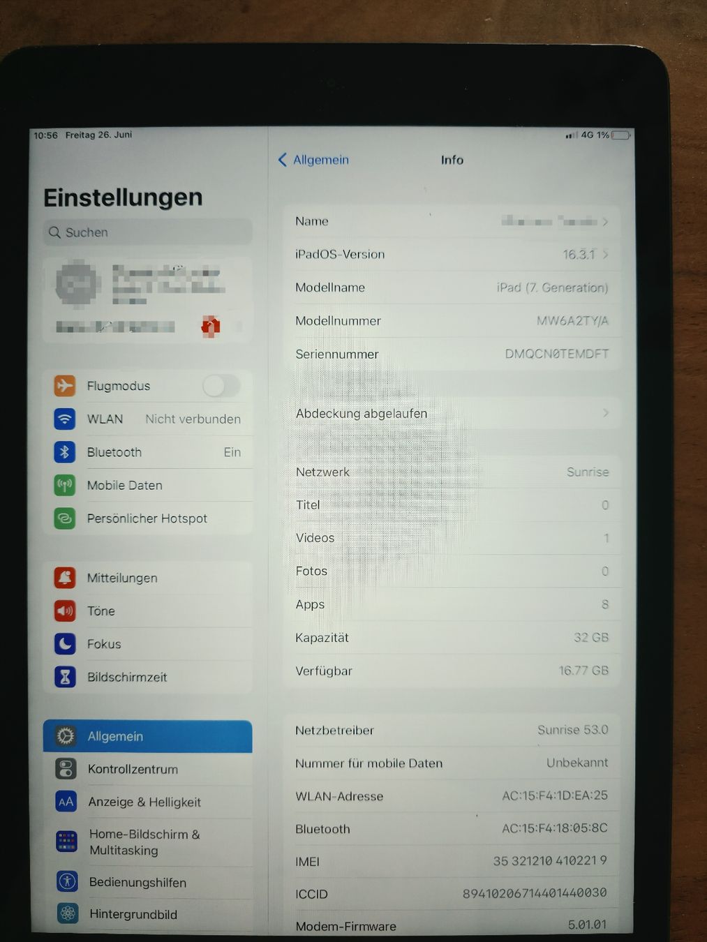 Apple Tablet PC: Ipad Cellular 7 Generation – Gebraucht aus Niederhelfenschwil von whitestone_H