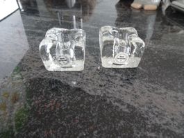 2er Set Glas Kerzenhalter Handgemacht, Glaserei Hergiswil JU