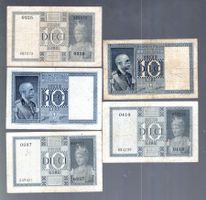 Italien noten 10 lire 5 stück