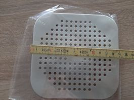 Abflusssieb quadratisch, weiss 14 cm