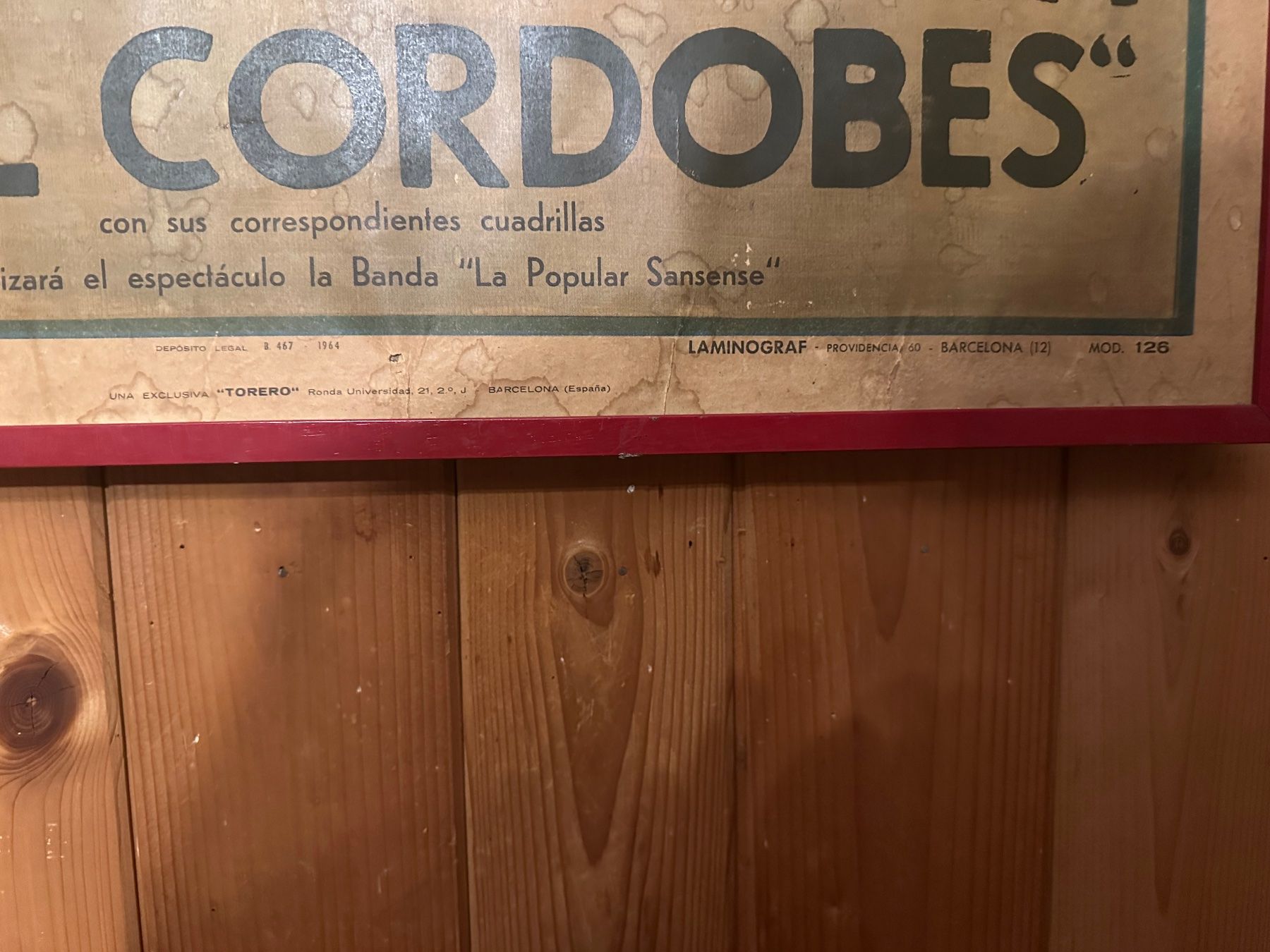 Foto & Immagini: Original Corrida poster from 1964 Barcelona – Usato da Mendrisio venduto da Ul_fonta 3