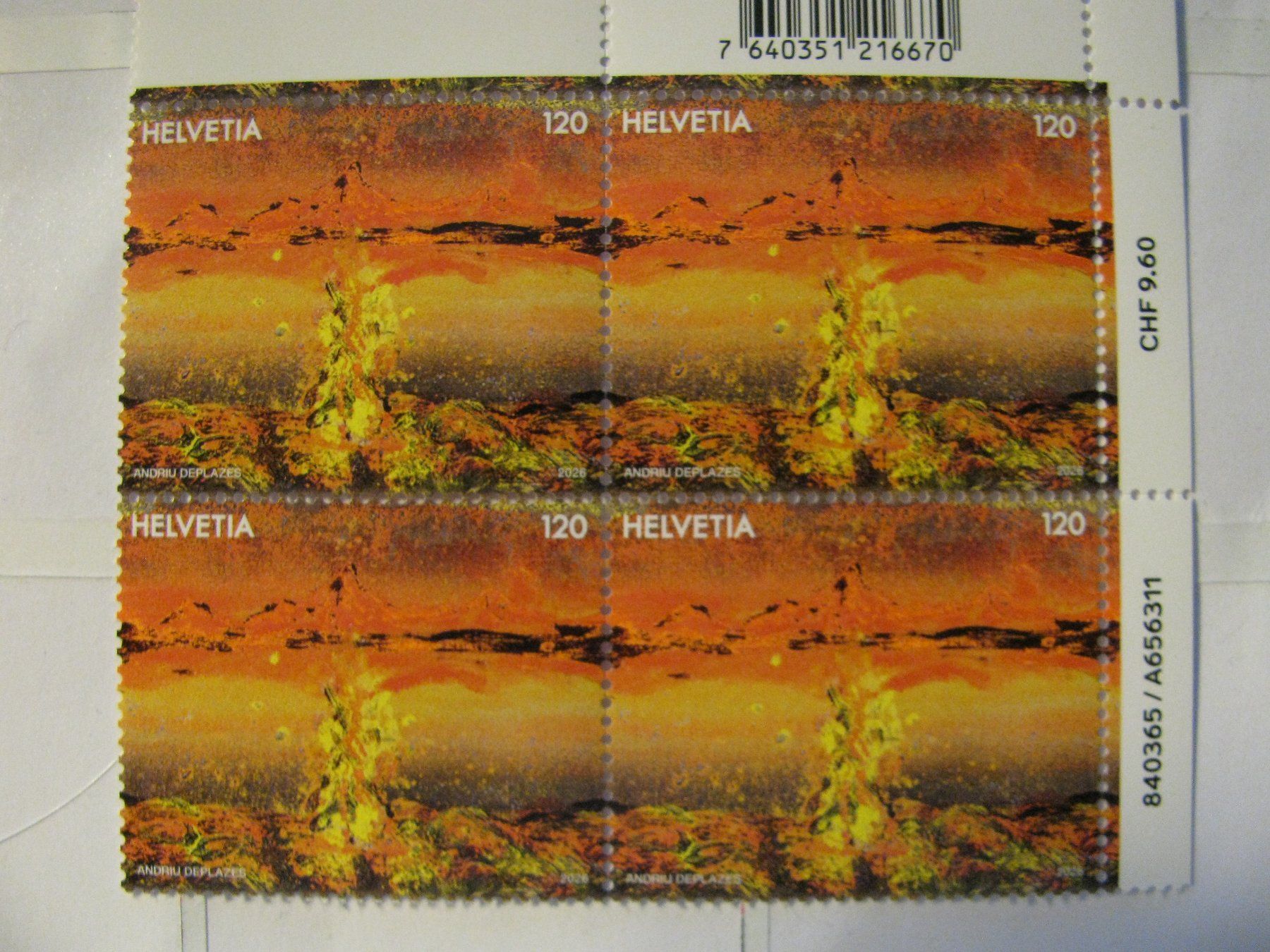 Alle Briefmarken: Symbol mit Leuchtkraft 4er Block ** – Neu (gemäss Beschreibung) aus Biel/Bienne von QBORNES63