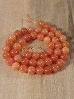 1 Strang Natürliche Orange Jade Stein Perlen 8 mm