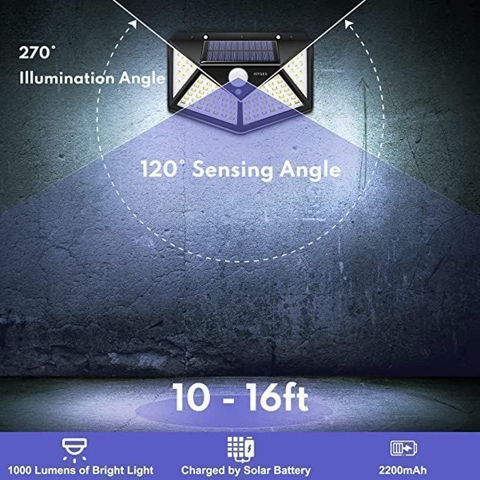 Lampade: 2Stk Solar Wandleuchte 100LED 1200mAh – Nuovo (secondo la descrizione) da Thun venduto da Top32 4