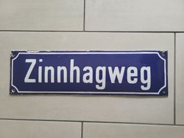 Originales, Emailschild Zinnhagweg Strassenschild Arlesheim
